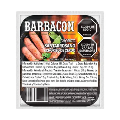 Imagen de Chorizo Santarosano Barbacon x 225 Gr