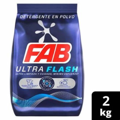 Imagen de Detergente En polvo Fab Ultra Flash Color x 2000 Gr