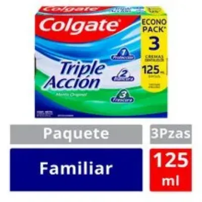 Imagen de Crema Dental Colgate Triple Accion 3 Und x 125 Ml c/u
