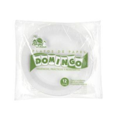 Imagen de PLATO MED DE PAPEL 7 S/IMP DOMINGO MUPWW00000051