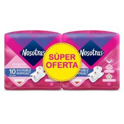 Imagen de Toallas higiénicas NOSOTRAS Invisible rapigel (20 und)