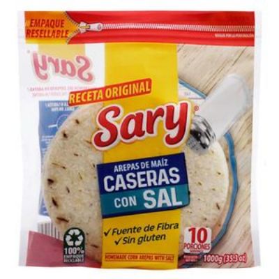 Imagen de Arepas blancas SARY de maíz caseras x10und (900 gr)