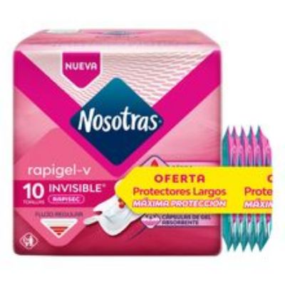 Imagen de Toallas higiénicas NOSOTRAS invisible rapisec x10 unds +5 protectores