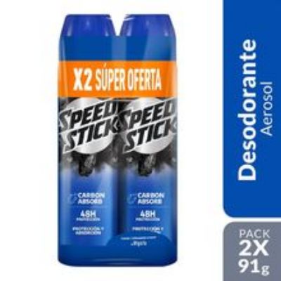 Imagen de Desodorante men SPEED STICK carbon absorb 2 unds x91 g c/u