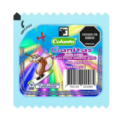 Imagen de Queso Doble Crema Ganitas Colanta X 50 g