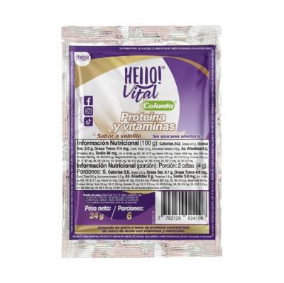 Imagen de Proteína y vitaminas Hello! Vital Colanta X 24g