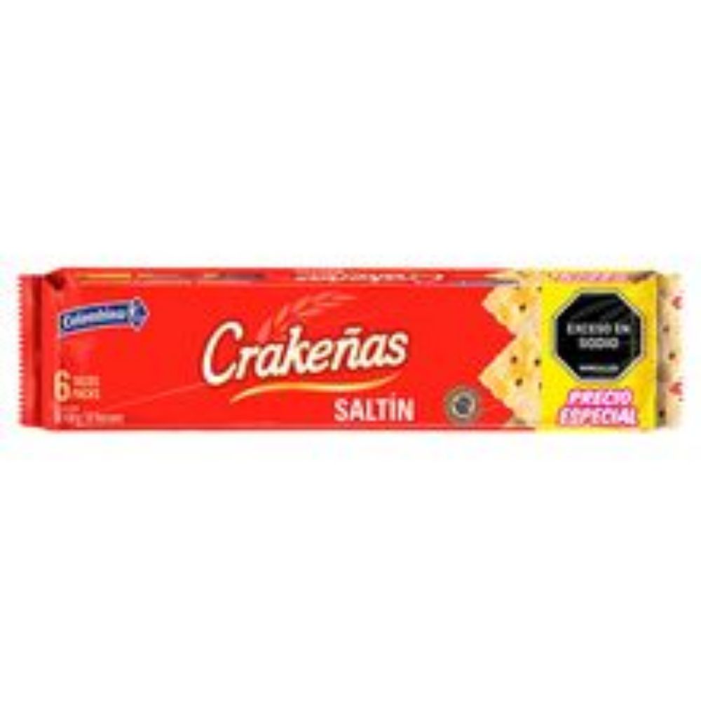 Imagen de Galletas COLOMBINA crakeñas saltín precio especial 6 tacos x450 g