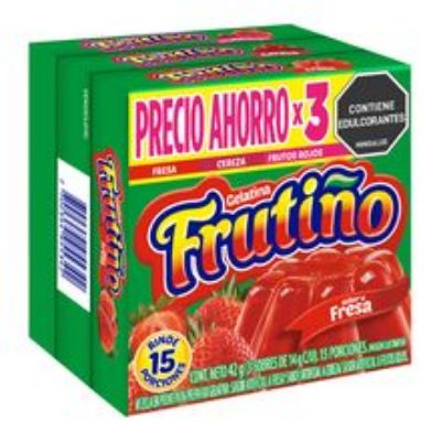 Imagen de Gelatina FRUTIÑO fresa cereza y frutos rojos 3 unds x14 g c/u