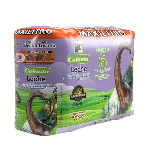 Imagen de Leche UHT Deslactosada Maxilitro Colanta Bolsa X 1100 ml X 6 U