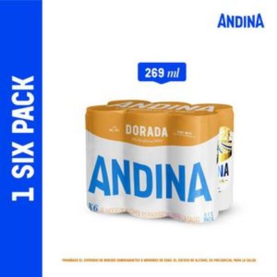 Imagen de Cerveza ANDINA dorada lata x6und 269ml (1614 ml)