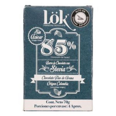 Imagen de Barra LOK PREMIUM PRODUCTS CHOCOLATE STEVIA (70 gr)