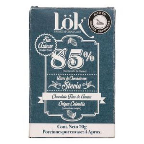 Imagen de Barra LOK PREMIUM PRODUCTS CHOCOLATE STEVIA (70 gr)