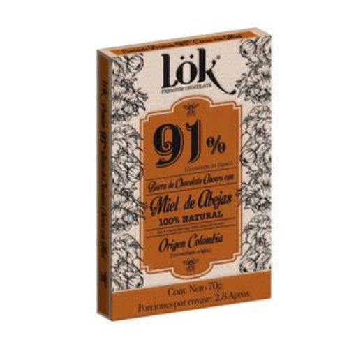 Imagen de Barra LOK PREMIUM PRODUCTS CHOCOLATE OSCURO MIEL ABEJAS 9 (70 gr)