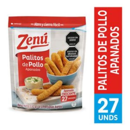 Imagen de Palitos de pollo ZENU apanados x27und (330 gr)