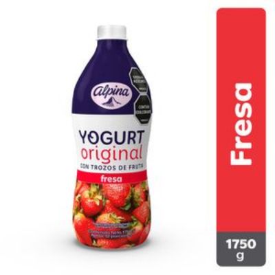 Imagen de Yogurt ALPINA original fresa botella (1750 gr)