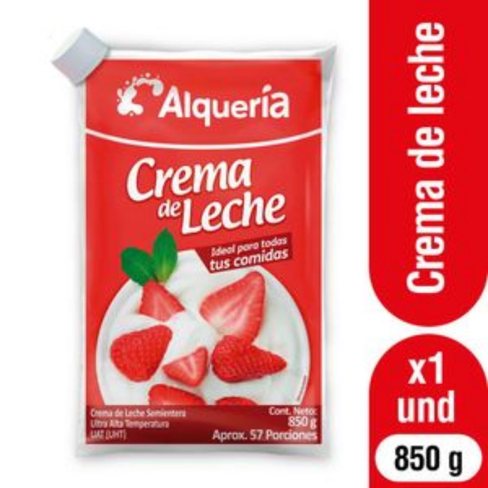 Imagen de Crema de leche ALQUERIA semientera (850 gr)