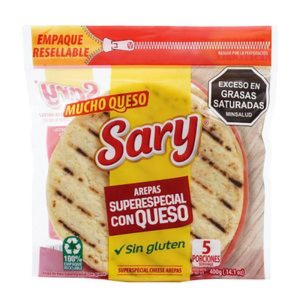 Imagen de Arepas de queso SARY súper especiales x5und (400 gr)