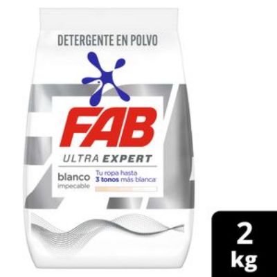 Imagen de Detergente en polvo FAB ultra expert blanco impecable (2000 gr)