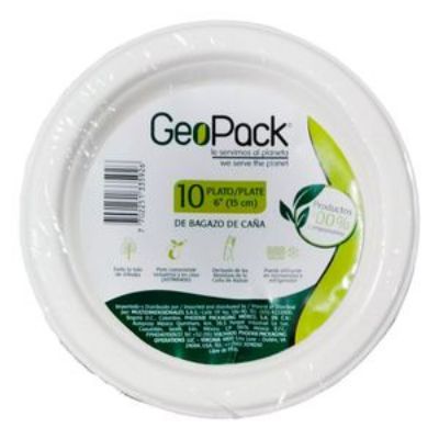 Imagen de Plato Desechable Bagazo Cana 15Cm GEOPACK PLATO 6 GEOPACK