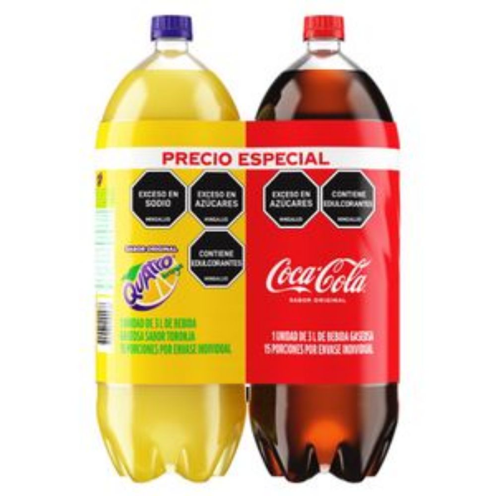 Imagen de Gaseosa COCA COLA original + Quatro x2und (6000 ml)