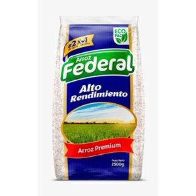 Imagen de Arroz FEDERAL premium alto rendimiento (2500 gr)