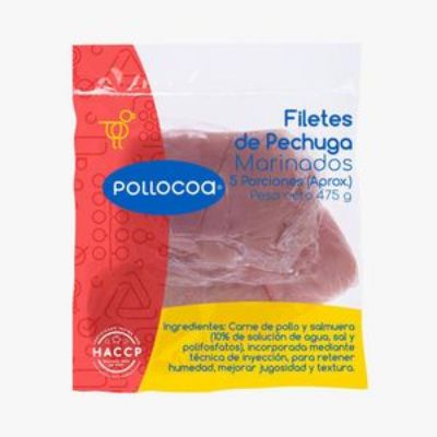 Imagen de Filete de pechuga de pollo POLLOCOA marinado x5und (475 gr)