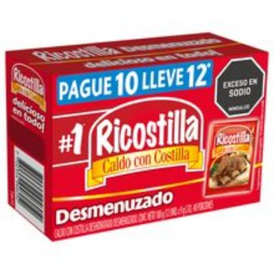 Imagen de Caldo RICOSTILLA desmenuzado pague 10 lleve 12 sobres x9 g c/u
