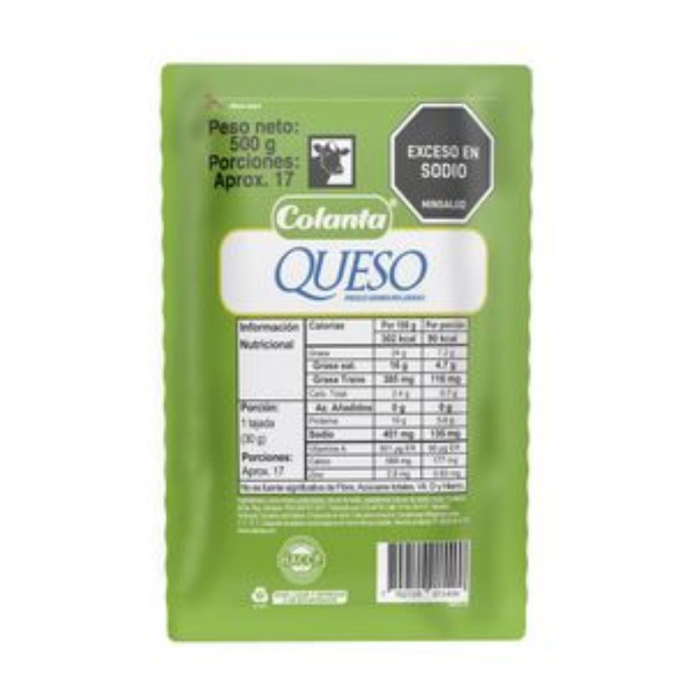 Imagen de Queso COLANTA fresco semiduro graso (500 gr)