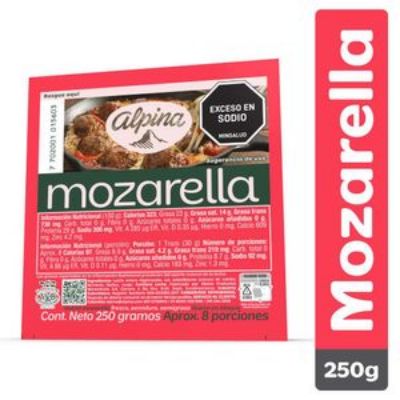 Imagen de Queso Mozarella ALPINA bloque (250 gr)
