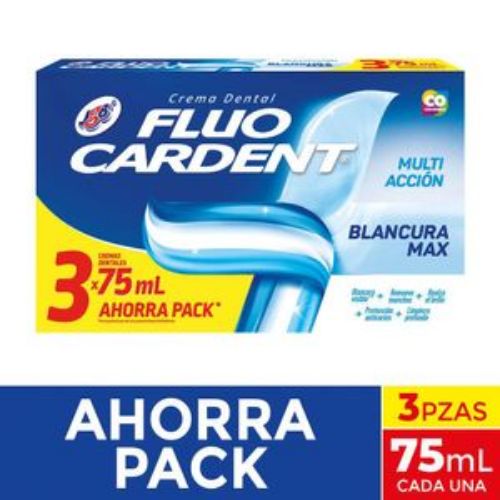 Imagen de Crema dental FLUOCARDENT multi acción blancura max x3und (225 ml)