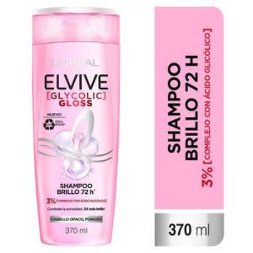 Imagen de Shampoo ELVIVE Loreal Paris glycolic gloss brillo (370 ml)