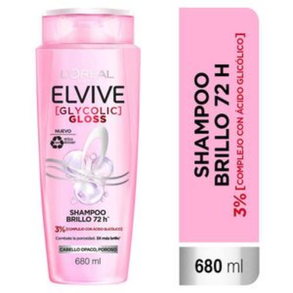 Imagen de Shampoo ELVIVE Loreal Paris glycolic gloss brillo (680 ml)