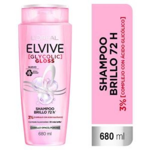Imagen de Shampoo ELVIVE Loreal Paris glycolic gloss brillo (680 ml)