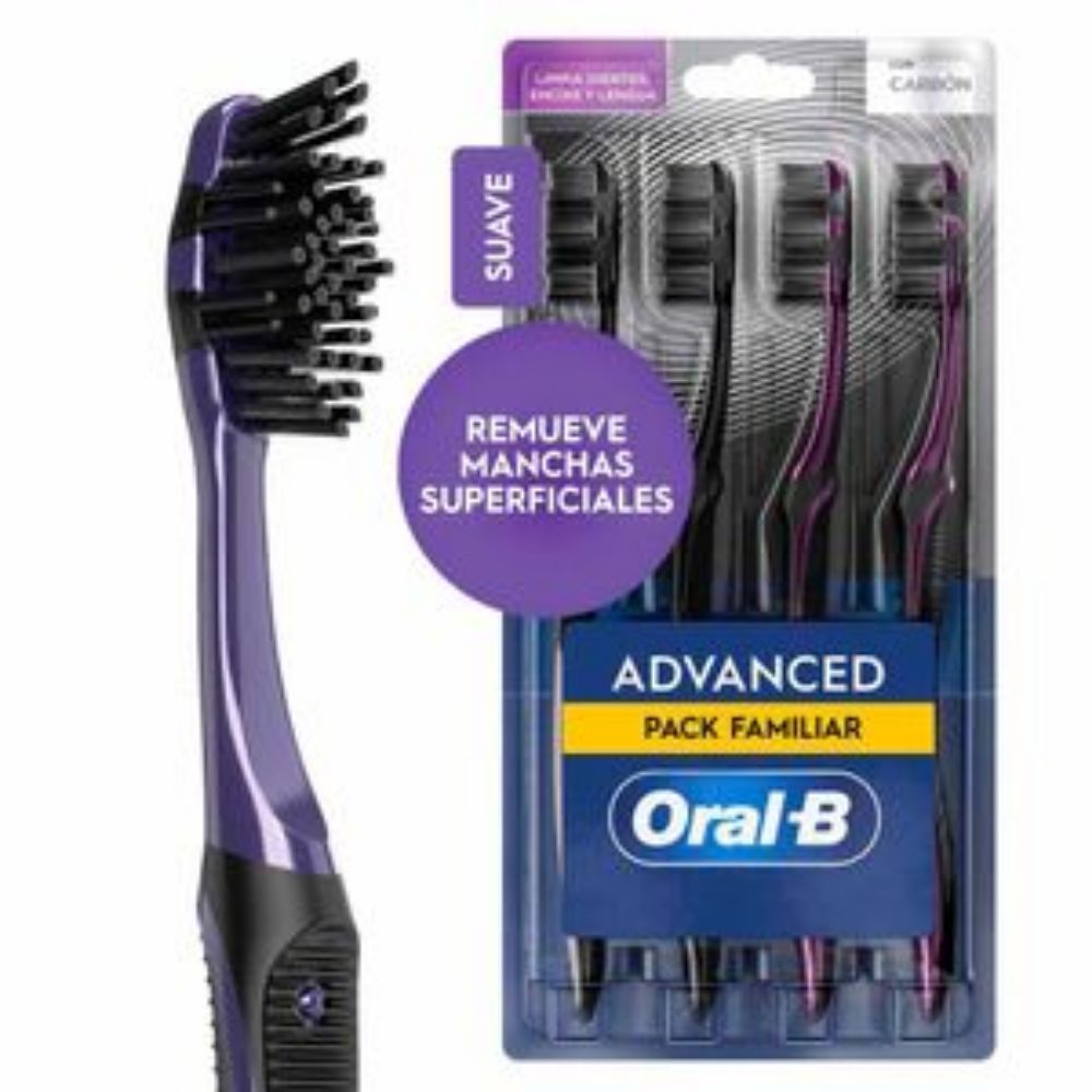 Imagen de Cepillo de dientes ORALB acciones cerdas pulidoras carbón (4 und)