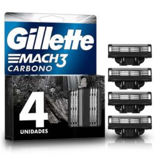 Imagen de Máquina de afeitar MACH 3 gillette carbono (4 und)