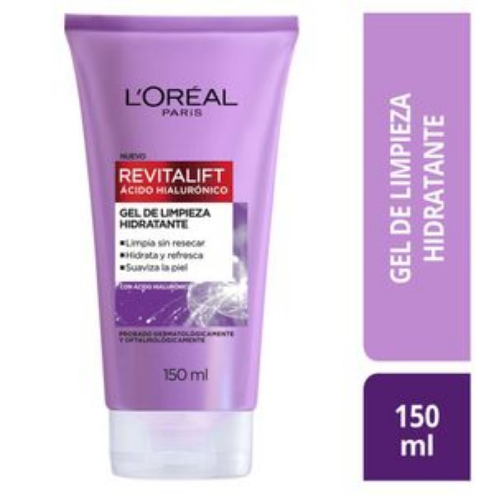 Imagen de Gel limpiador facial DERMO EXPERTISE Loreal Paris ácido hialurónico (150 ml)