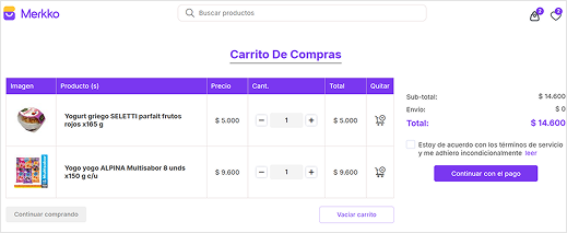 Carrito de compras