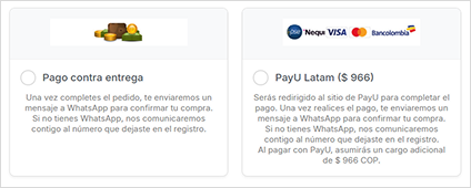 Métodos de pago