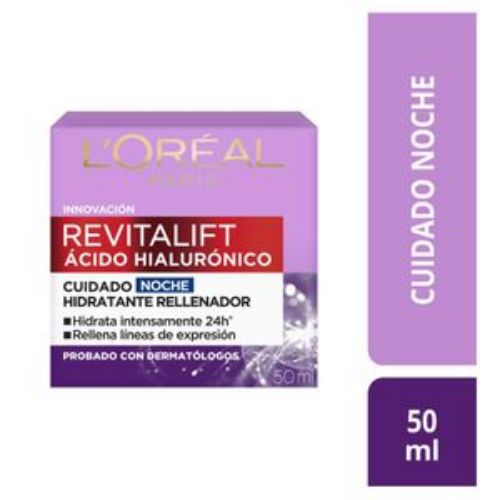 Imagen de Crema facial DERMO EXPERTISE Noche LorealParis ácido hialurónico (50 gr)