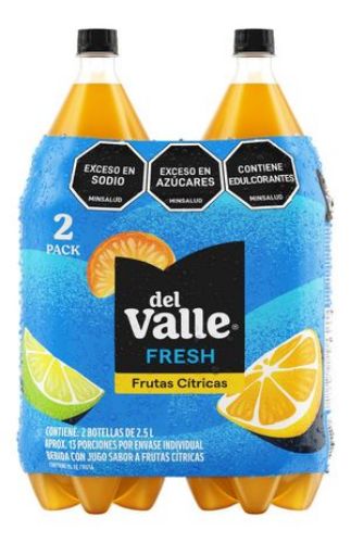 Imagen de Bebida DEL VALLE fresh frutas cítricas x2und 2.5l (5000 ml)