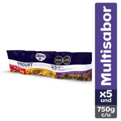Imagen de Yogurt ALPINA original multisabor x5und vaso (706 ml)