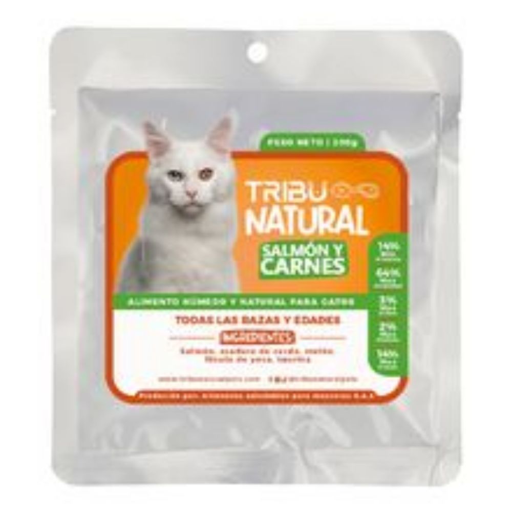 Imagen de Alimento húmedo para gatos TRIBU salmón carne x200 g