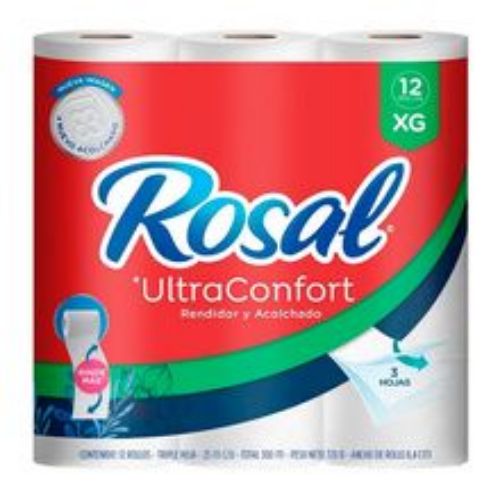 Imagen de Papel higiénico ROSAL ultraconfort XG 12 rollos x300 metros