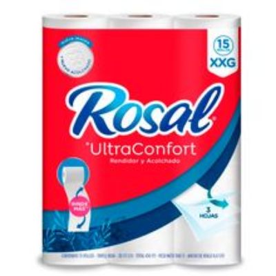 Imagen de Papel higiénico ROSAL ultraconfort XXG 15 rollos x450 metros