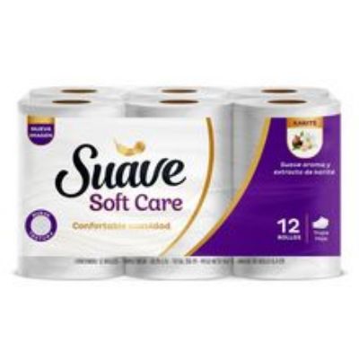 Imagen de Papel higiénico SUAVE soft care 12 rollo x336 metros