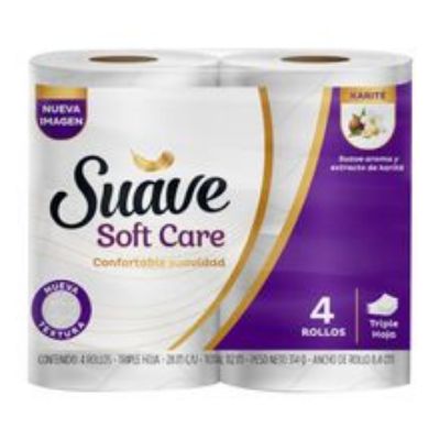 Imagen de Papel higiénico SUAVE soft care 4 rollo x112 metros