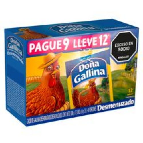 Imagen de Caldo DOÑA GALLINA desmenuzado pague 9 lleve 12 sobres x9 g c/u