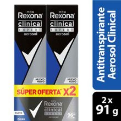 Imagen de Desodorante REXONA clinical export aerosol 2 unds x91 g c/u