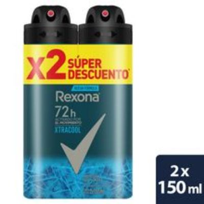 Imagen de Desodorante REXONA aerosol xtracool 2 unds x150 ml c/u Precio especial
