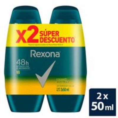 Imagen de Desodorante REXONA v8 roll-on2 unds x50 ml c/u